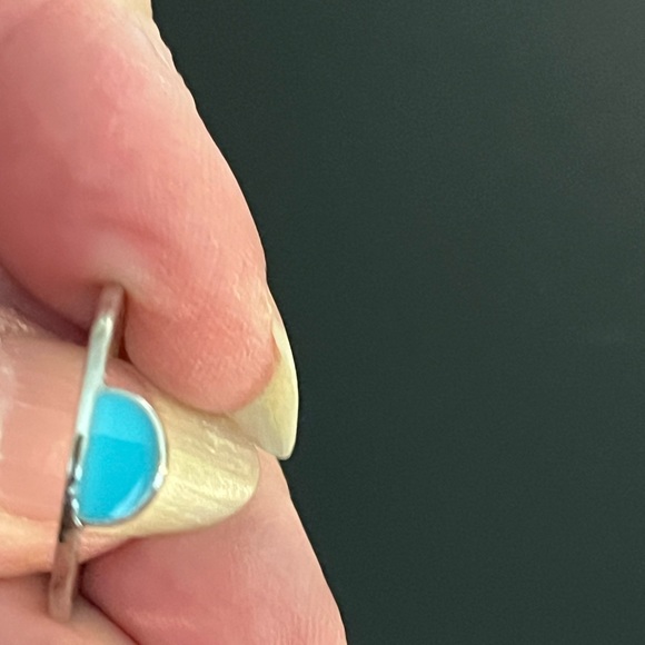 💖3/$10!!! Turquoise and silver dainty half circle ring. OS. - Picture 4 of 9